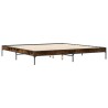 Cadre de lit sans matelas chêne fumé 200x200 cm 