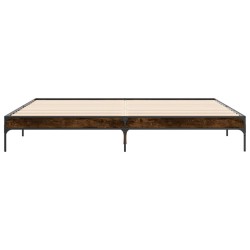 Cadre de lit sans matelas chêne fumé 200x200 cm 