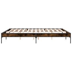 Cadre de lit sans matelas chêne fumé 200x200 cm 