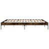 Cadre de lit sans matelas chêne fumé 200x200 cm 
