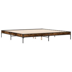 Cadre de lit sans matelas chêne fumé 200x200 cm 