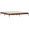 Cadre de lit sans matelas chêne fumé 200x200 cm 
