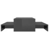 Ensemble de tables basses gigognes gris brillant 100x100x26,5cm 