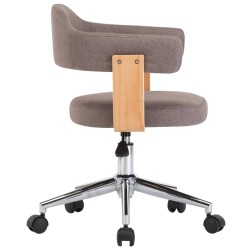 Chaise pivotante de bureau Taupe Bois courbé et tissu 