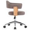 Chaise pivotante de bureau Taupe Bois courbé et tissu 