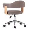 Chaise pivotante de bureau Taupe Bois courbé et tissu 