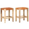 Tabourets de bar lot de 2 marron cuir véritable 60 cm 
