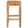 Tabourets de bar lot de 2 marron cuir véritable 60 cm 