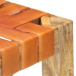 Tabourets de bar lot de 2 marron cuir véritable 60 cm 