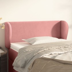 Tête de lit avec oreilles Rose 93x23x78/88 cm Velours 