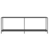 Table console Noir 220x35x75,5 cm Verre trempé 