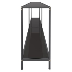 Table console Noir 220x35x75,5 cm Verre trempé 
