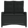 Banc inclinable de jardin avec coussins noir résine tressée 