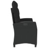 Banc inclinable de jardin avec coussins noir résine tressée 