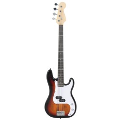 Guitare basse électrique de débutants sac brun et blanc 4/4 46" 