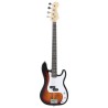 Guitare basse électrique de débutants sac brun et blanc 4/4 46" 
