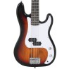 Guitare basse électrique de débutants sac brun et blanc 4/4 46" 