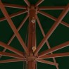 Parasol d'extérieur avec mât en bois 350 cm Vert 