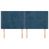 Tête de lit avec oreilles Bleu foncé 163x16x118/128 cm Velours 
