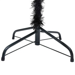 Arbre de Noël artificiel pré-éclairé et boules noir 150 cm PVC 