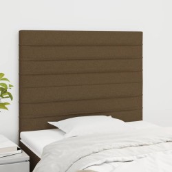 Têtes de lit 2 pcs Marron Foncé 90x5x78/88 cm Tissu 