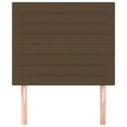 Têtes de lit 2 pcs Marron Foncé 90x5x78/88 cm Tissu 