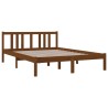 Cadre de lit sans matelas marron miel bois massif 135x190 cm 