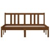 Cadre de lit sans matelas marron miel bois massif 135x190 cm 