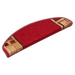 Tapis d'escalier autoadhésifs 10 pcs 65x21x4 cm Rouge 