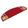 Tapis d'escalier autoadhésifs 10 pcs 65x21x4 cm Rouge 