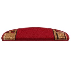 Tapis d'escalier autoadhésifs 10 pcs 65x21x4 cm Rouge 