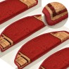 Tapis d'escalier autoadhésifs 10 pcs 65x21x4 cm Rouge 
