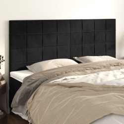 Têtes de lit 4 pcs Noir 90x5x78/88 cm Velours 