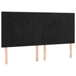 Têtes de lit 4 pcs Noir 90x5x78/88 cm Velours 