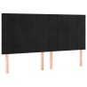 Têtes de lit 4 pcs Noir 90x5x78/88 cm Velours 