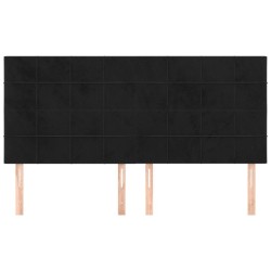 Têtes de lit 4 pcs Noir 90x5x78/88 cm Velours 