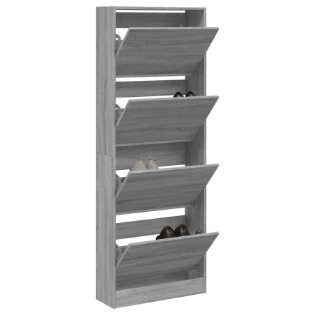 Armoire à chaussures sonoma gris 60x21x163,5 cm bois ingénierie 