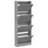Armoire à chaussures sonoma gris 60x21x163,5 cm bois ingénierie 