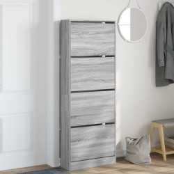 Armoire à chaussures sonoma gris 60x21x163,5 cm bois ingénierie 