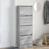 Armoire à chaussures sonoma gris 60x21x163,5 cm bois ingénierie 