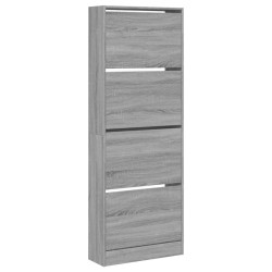 Armoire à chaussures sonoma gris 60x21x163,5 cm bois ingénierie 