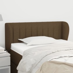 Tête de lit avec oreilles Marron foncé 93x23x78/88 cm Tissu 