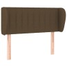 Tête de lit avec oreilles Marron foncé 93x23x78/88 cm Tissu 