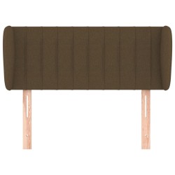 Tête de lit avec oreilles Marron foncé 93x23x78/88 cm Tissu 