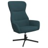 Chaise de relaxation avec tabouret Bleu Velours 