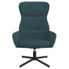 Chaise de relaxation avec tabouret Bleu Velours 