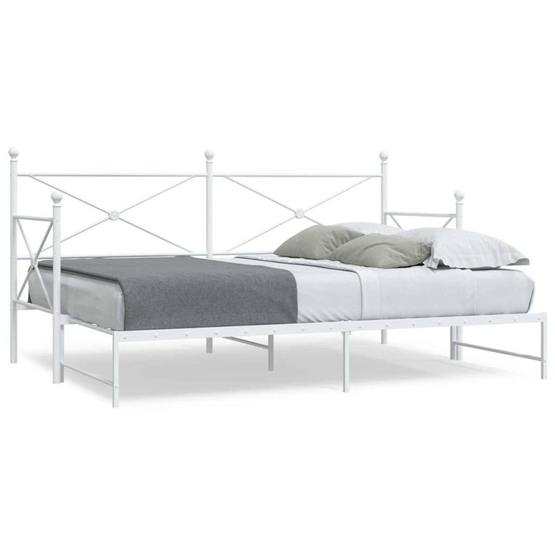 Lit de jour avec gigogne sans matelas blanc 75x190 cm 
