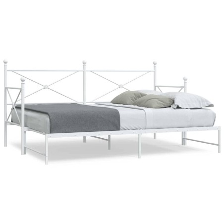 Lit de jour avec gigogne sans matelas blanc 75x190 cm 