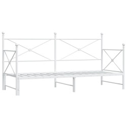 Lit de jour avec gigogne sans matelas blanc 75x190 cm 