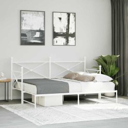Lit de jour avec gigogne sans matelas blanc 75x190 cm 